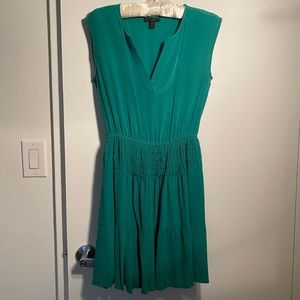 J. Crew emerald green sleeveless silk dress